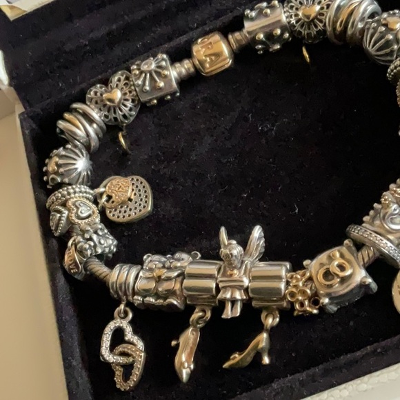Pandora two tone bracelet with 24 two tone Pandora charms - Picture 6 of 6